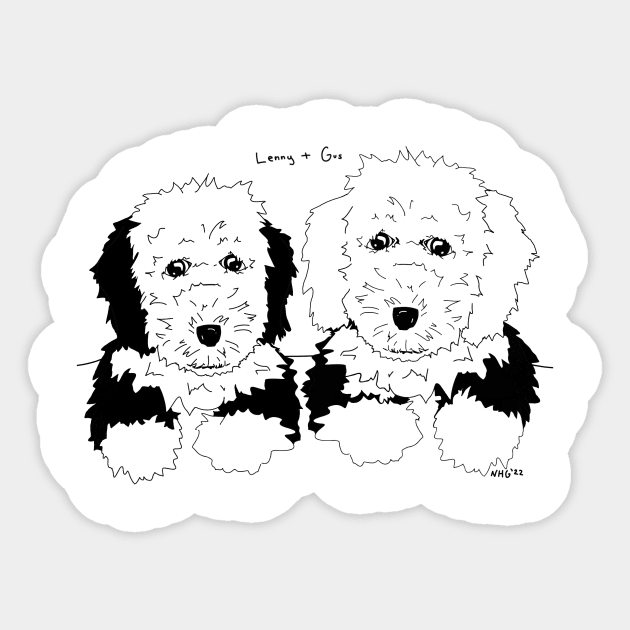 Lenny and Gus the Sheepdogs Sticker by Natalie Gilbert
